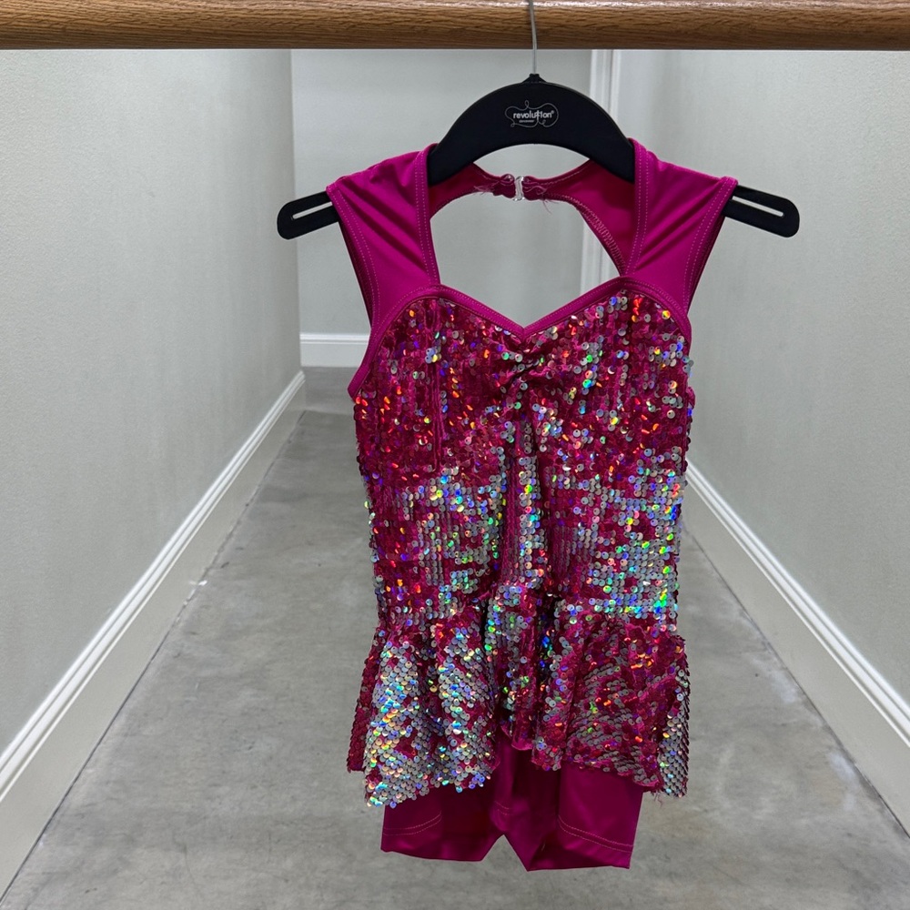 Weissman Fuchsia Sequin Kids Dance Costume